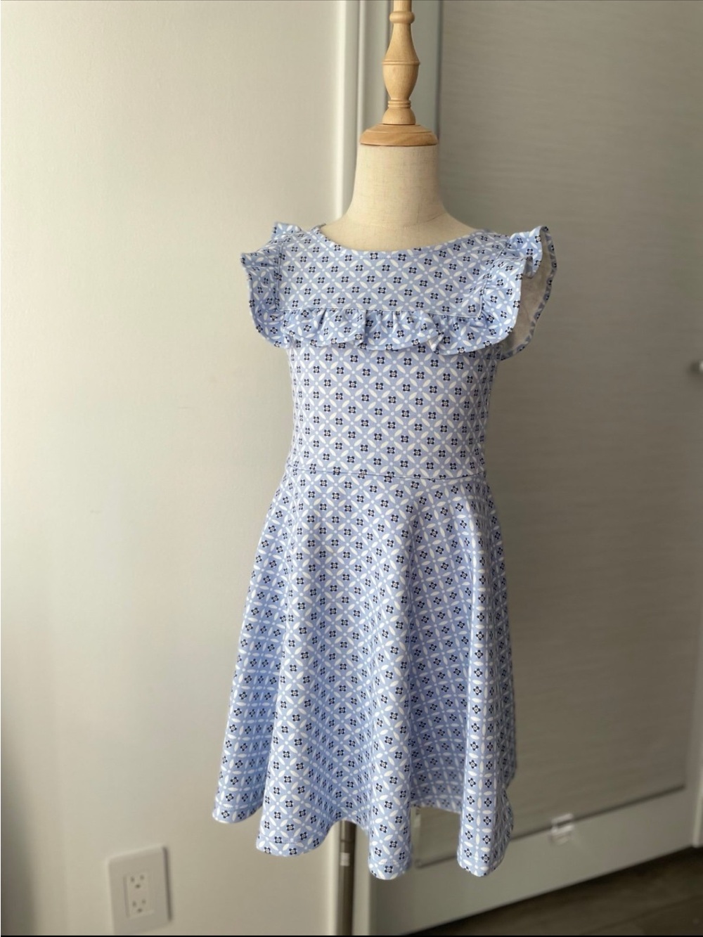 Janie and Jack Blue Floral Ruffle Dress